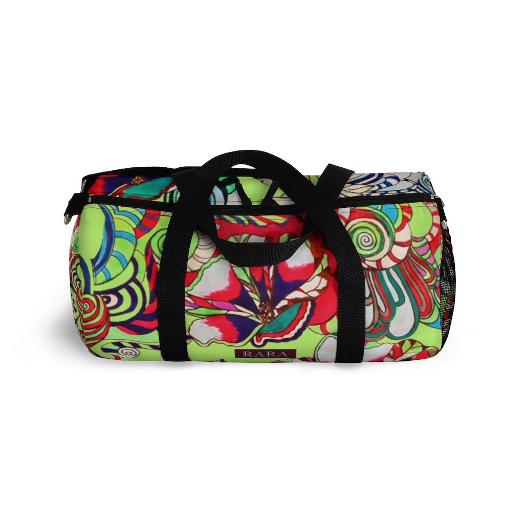 Artsy Floral Pop Lime Duffel Bag