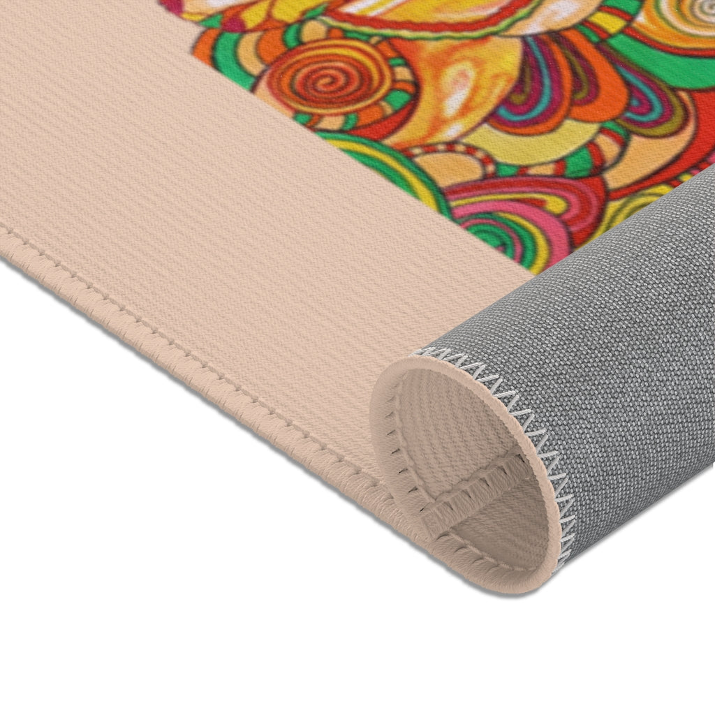 Artsy Floral Nude Area Rug