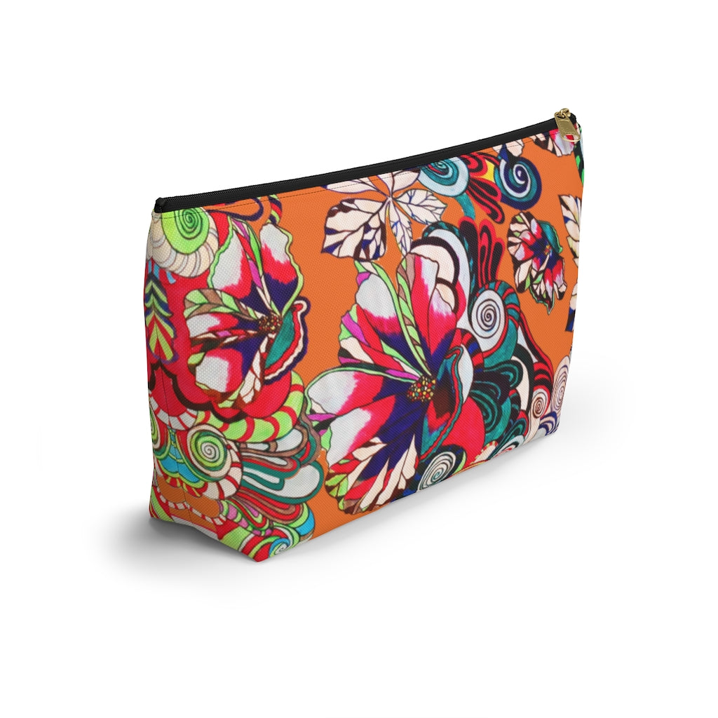 Floral Pop Orange Accessory Pouch
