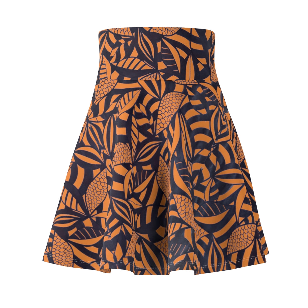 Tropical Minimalist Muted Orange Skater Skirt