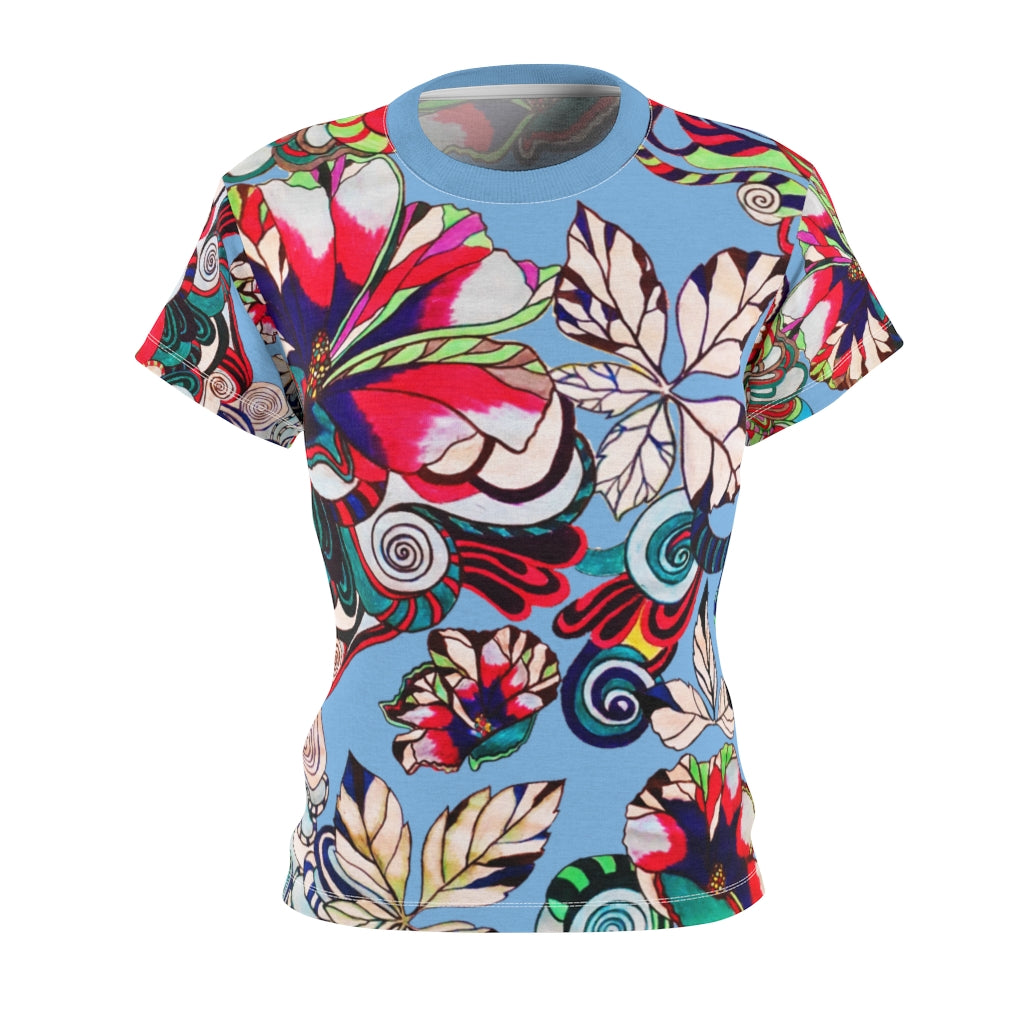 Graphic Floral AOP Sky T-Shirt