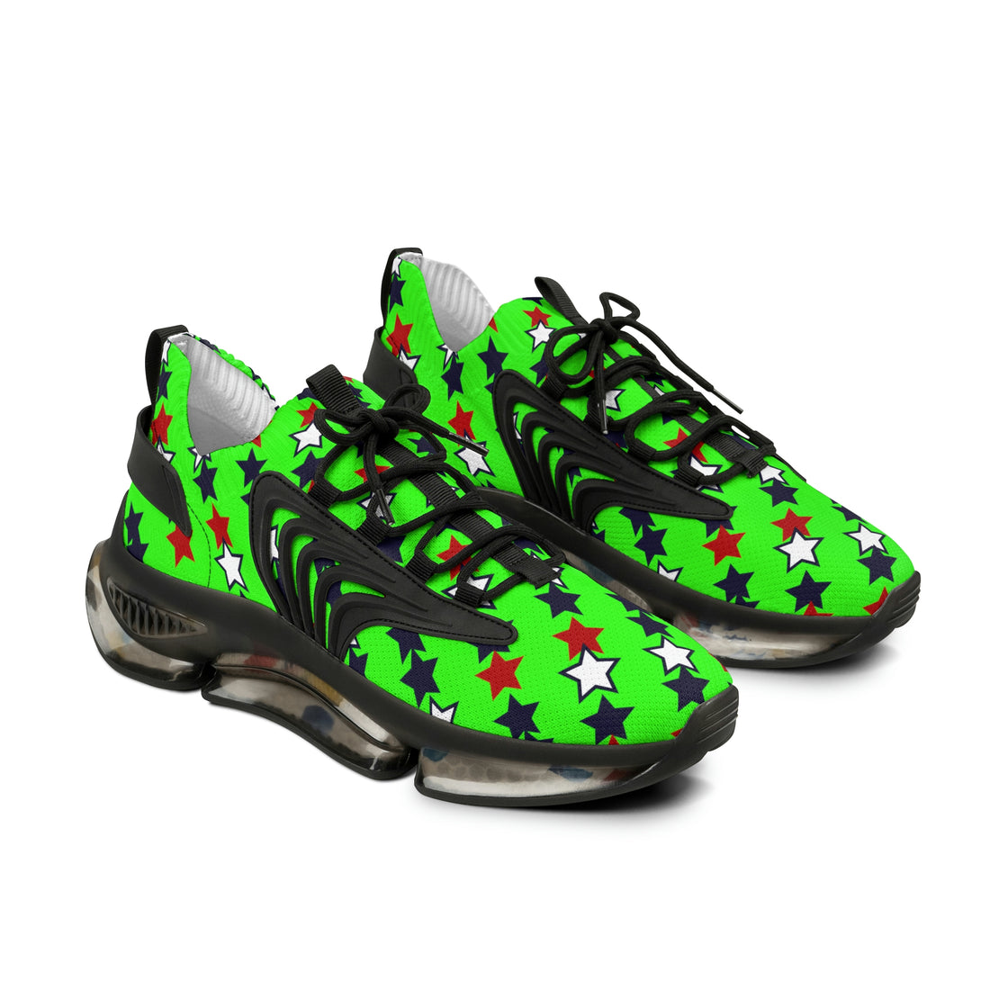Neon Green Starboy OTT Men's Mesh Knit Sneakers