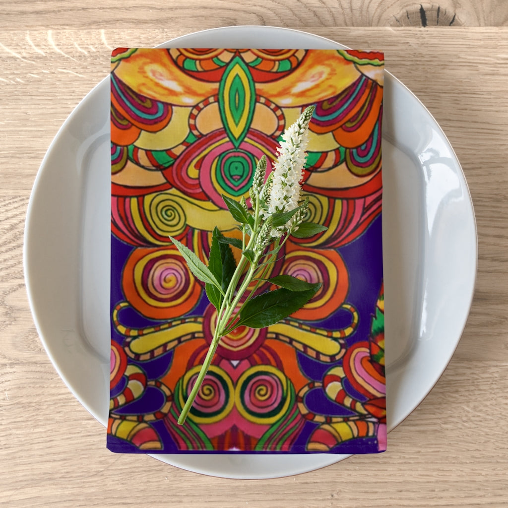 Violet Artsy Floral Napkin