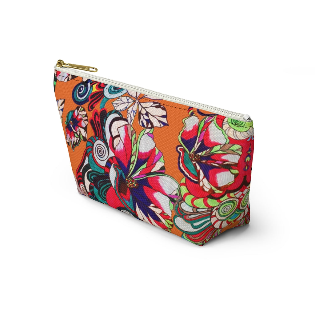 Floral Pop Orange Accessory Pouch