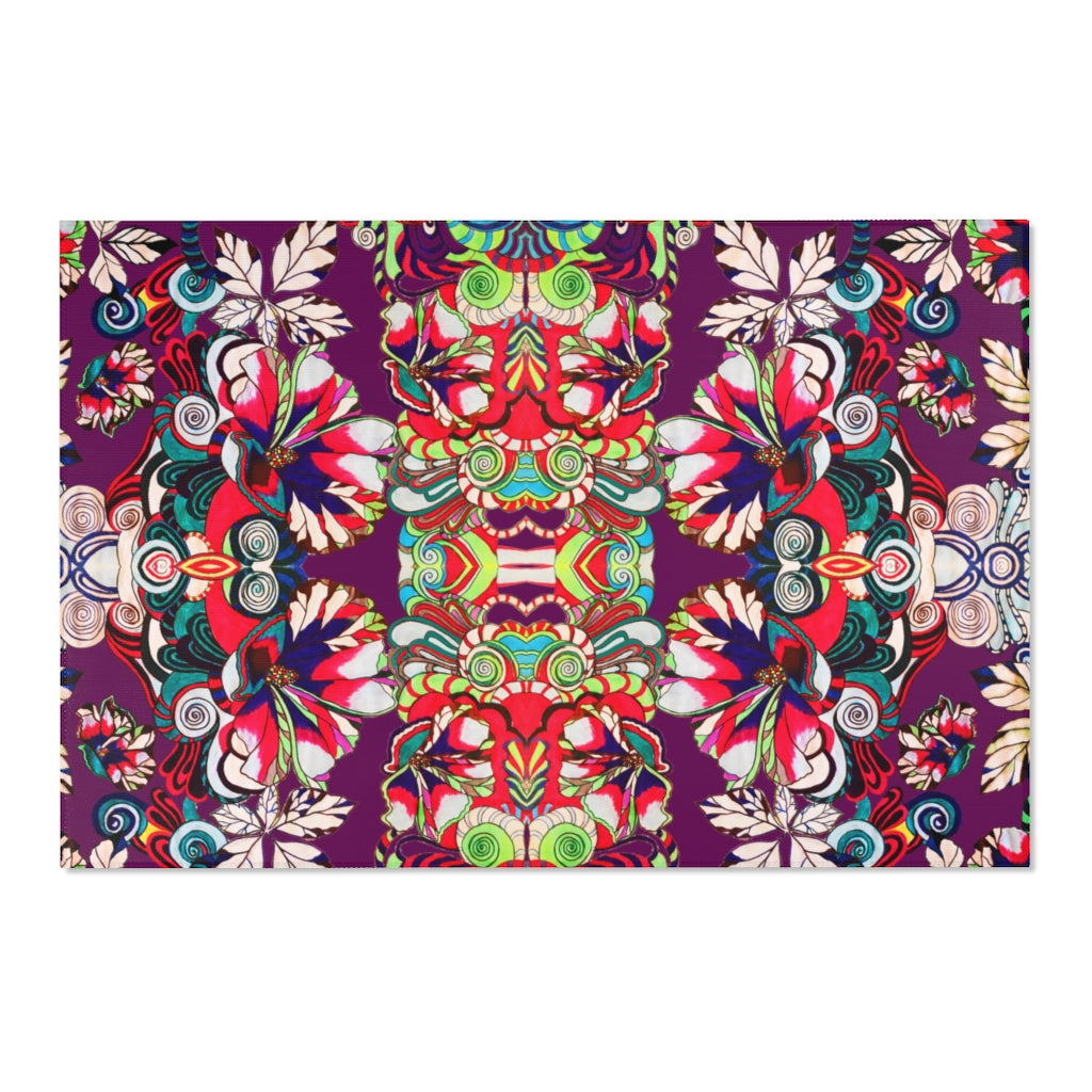 Artsy Floral Pop Orchid Area Rug