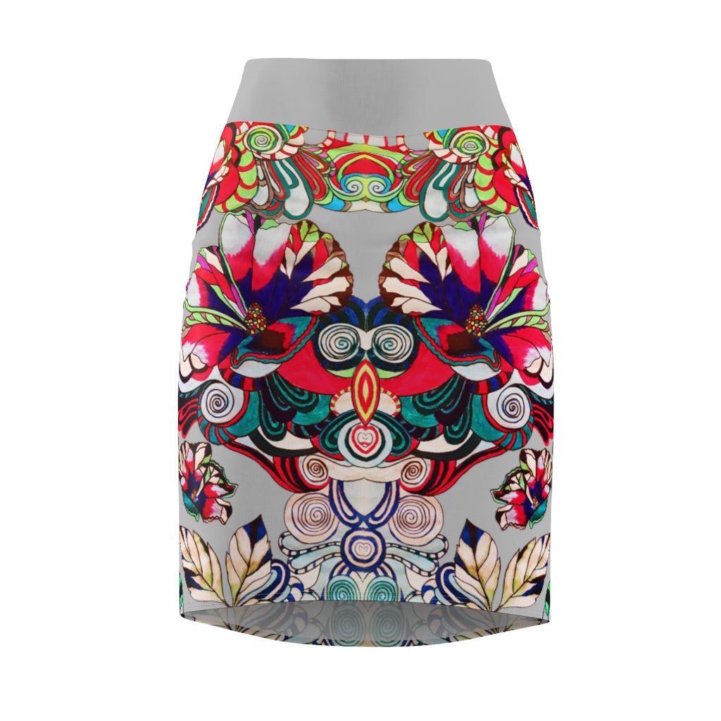 Floral Pop Slate Pencil Skirt