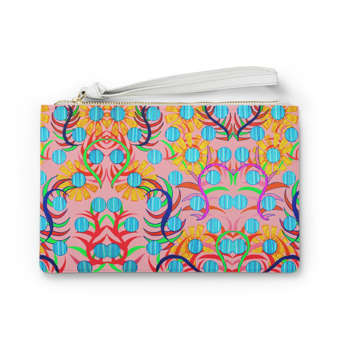 Blush Sunflower Print Clutch Bag