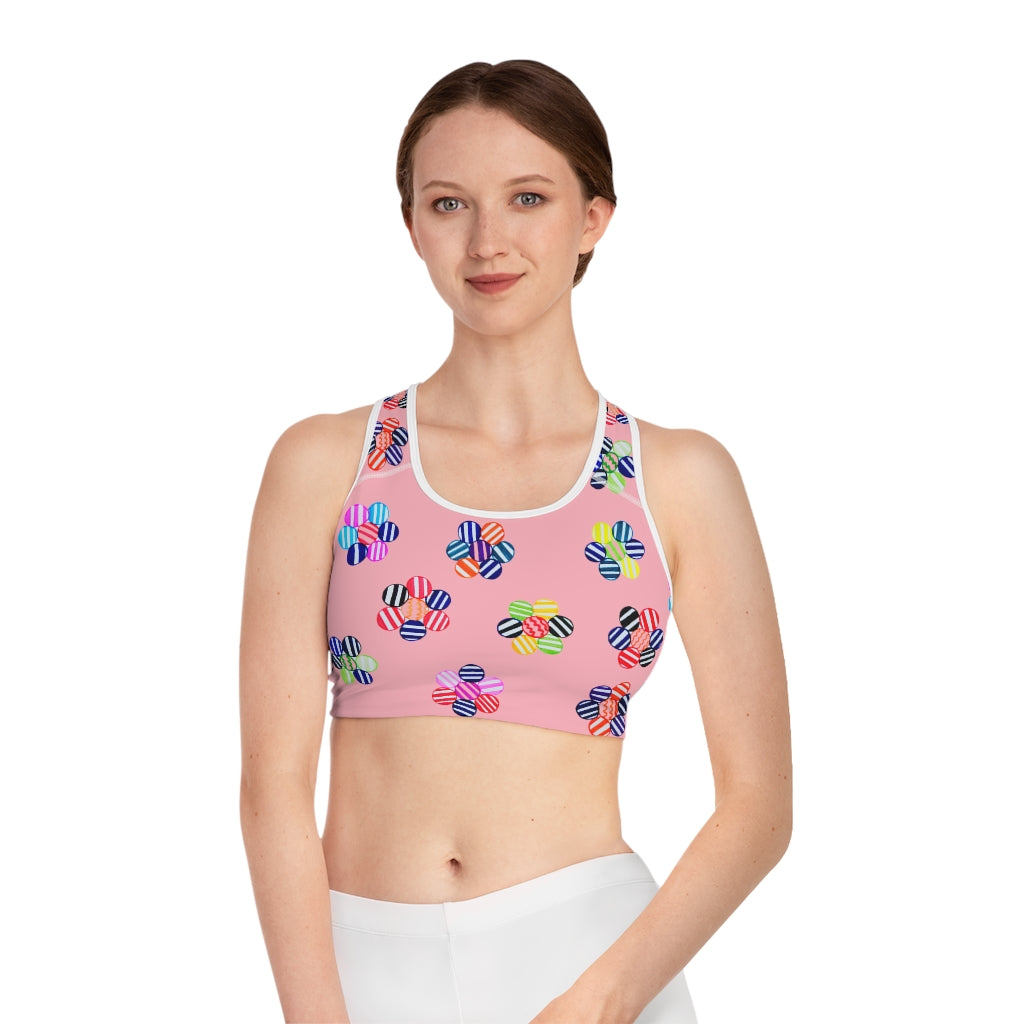 Blush Candy Florals (AOP) Sports Bra