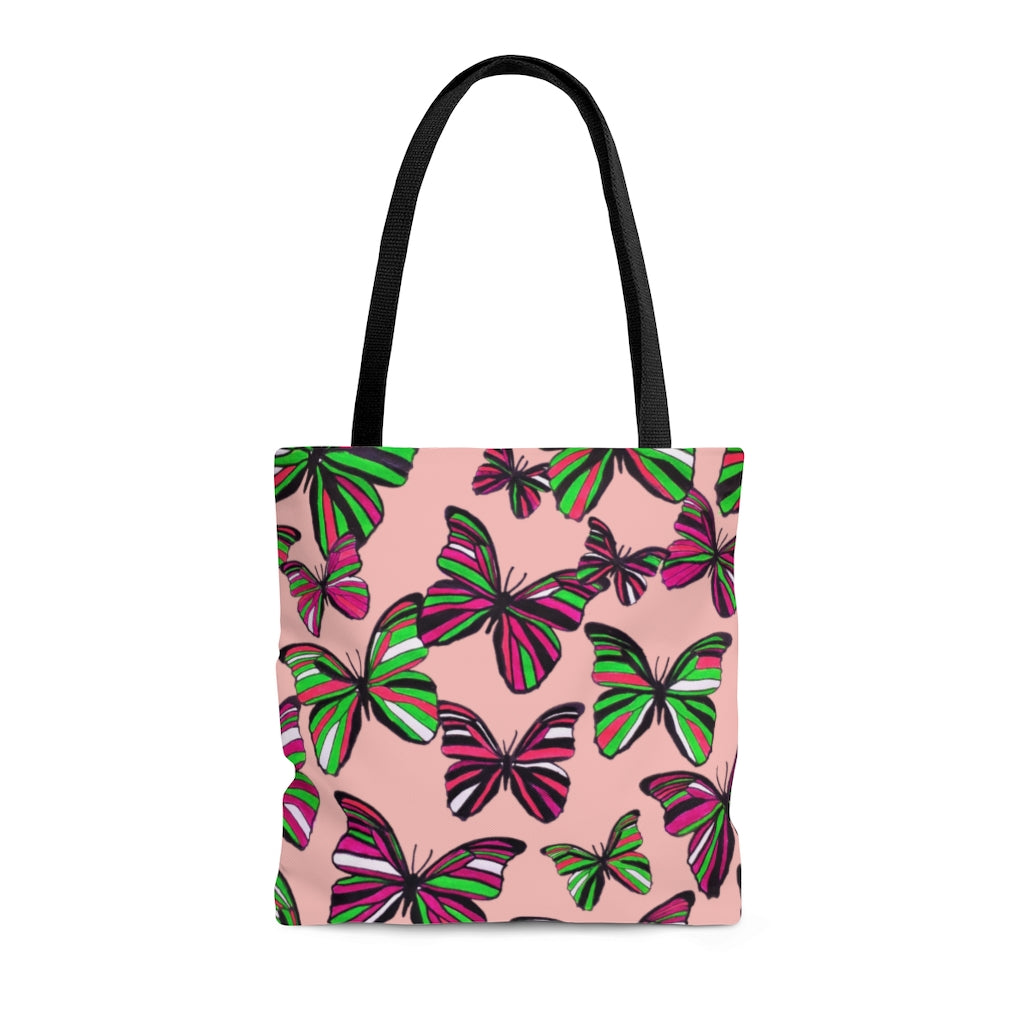 AOP Butterflies Blush Tote Bag