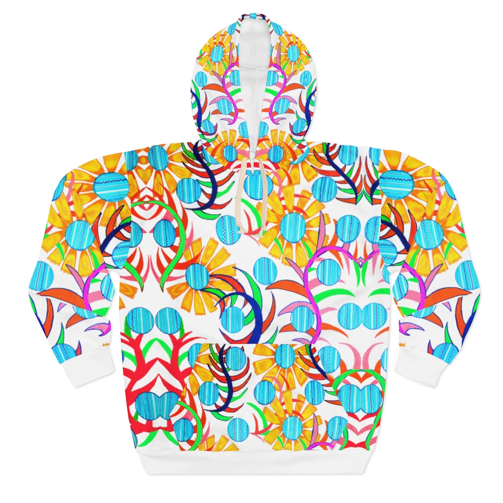 Unisex Sunflower Pullover Jet White Hoodie
