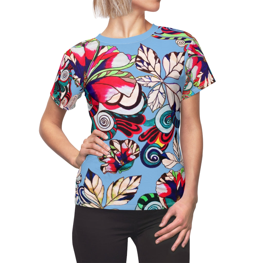 Graphic Floral AOP Sky T-Shirt