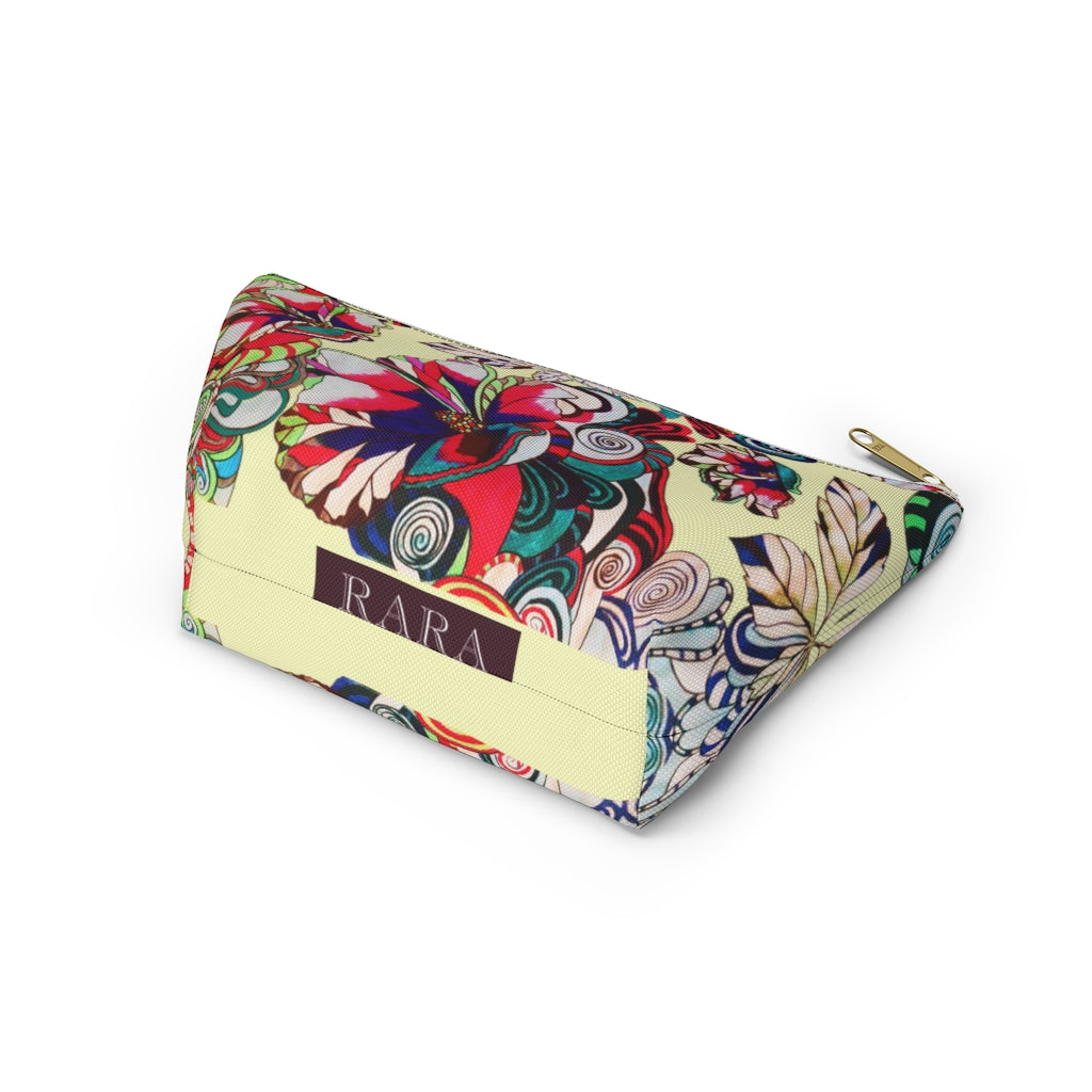 Floral Pop Cream Accessory Pouch