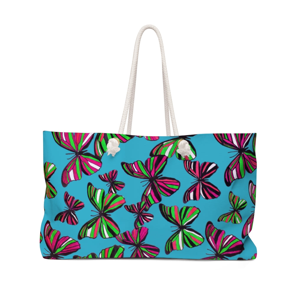Butterflies Aqua Weekender Bag
