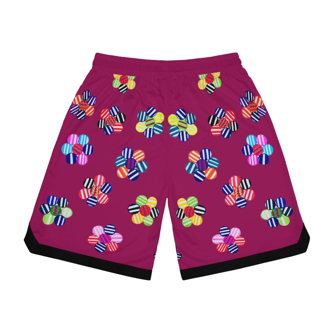 Orchid Geo Floral Basketball Rib Shorts (AOP)