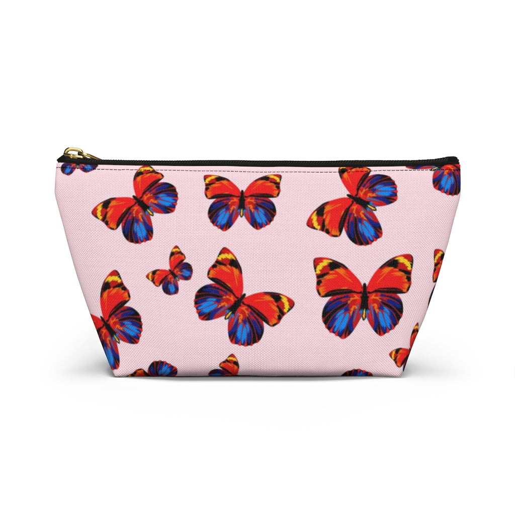 Tangerine Butterflies Accessory Pouch