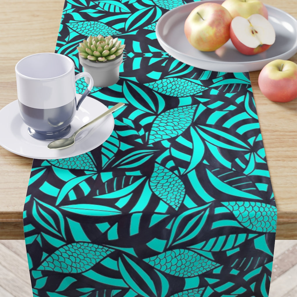 Tropical Cyan Table Runner