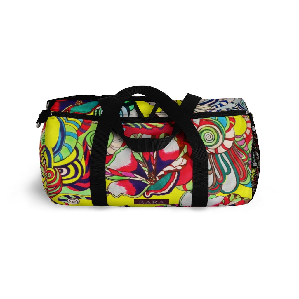 Artsy Floral Pop Canary Duffel Bag