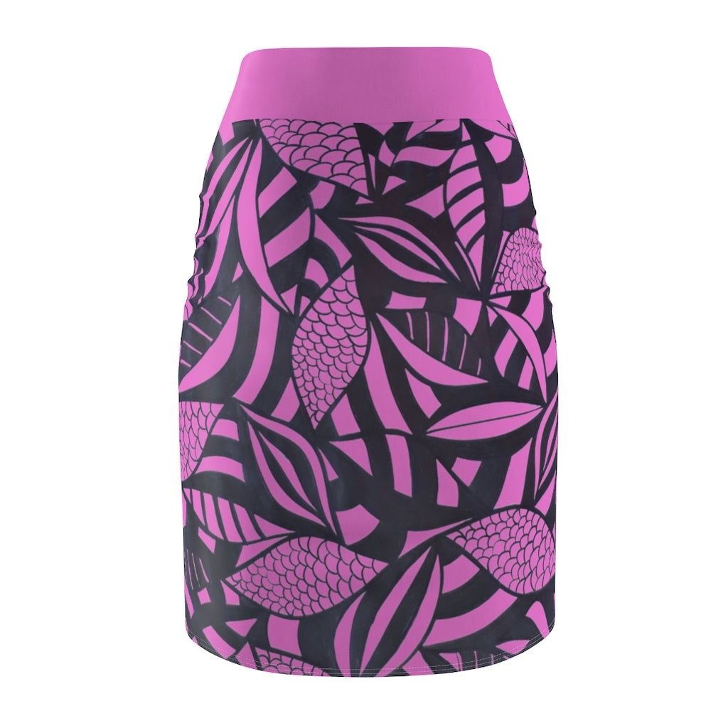Tropical Minimalist Mauve Pencil Skirt