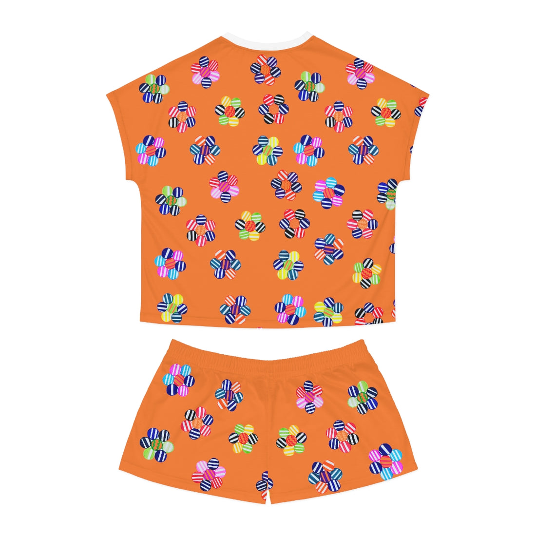 Peach Candy Floral Short Pajama Set (AOP)