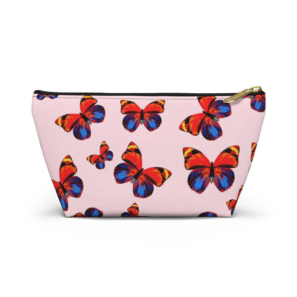 Tangerine Butterflies Accessory Pouch
