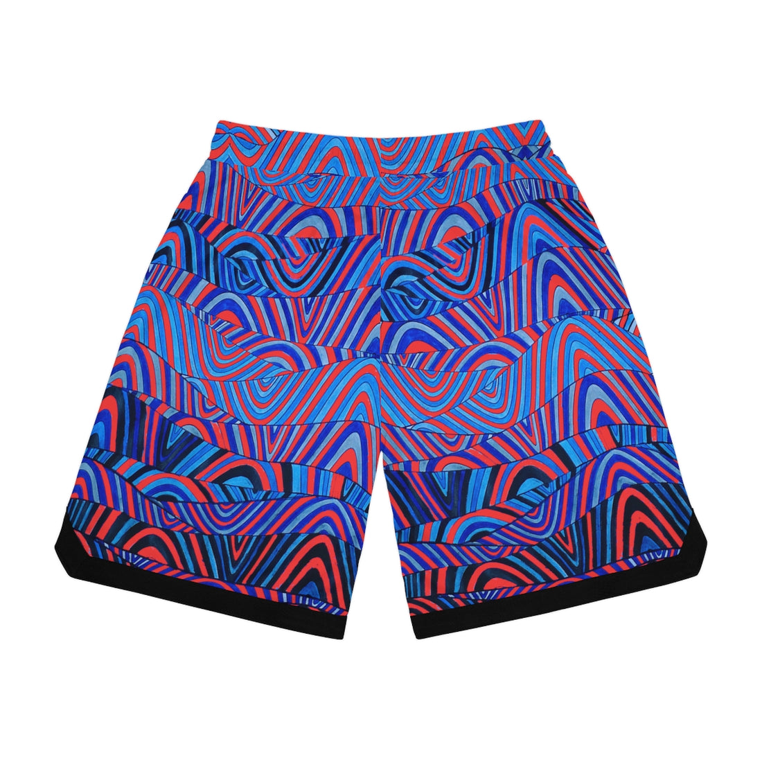Vermillion Sonic Basketball Rib Shorts (AOP)