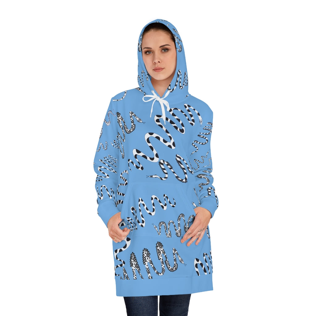Sky Snake Print Hoodie Dress
