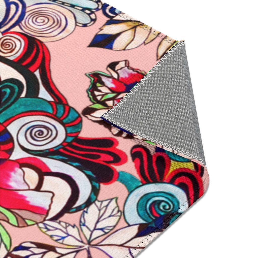 Artsy Floral Pop Blush Area Rug