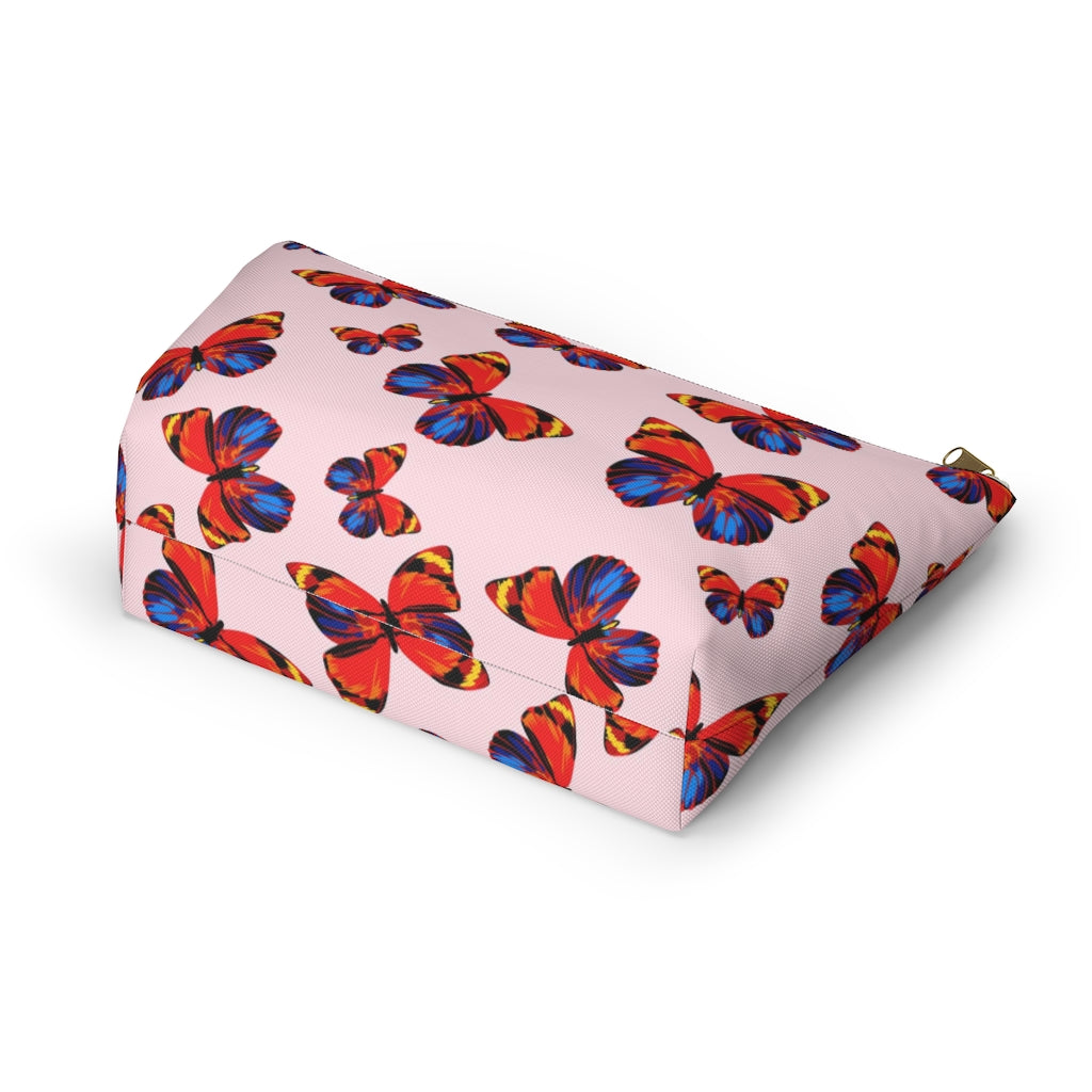 Tangerine Butterflies Accessory Pouch