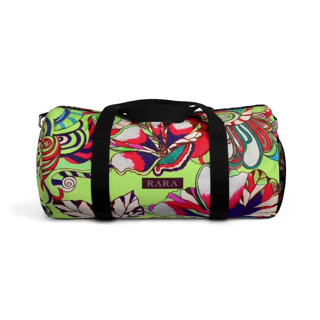 Artsy Floral Pop Lime Duffel Bag