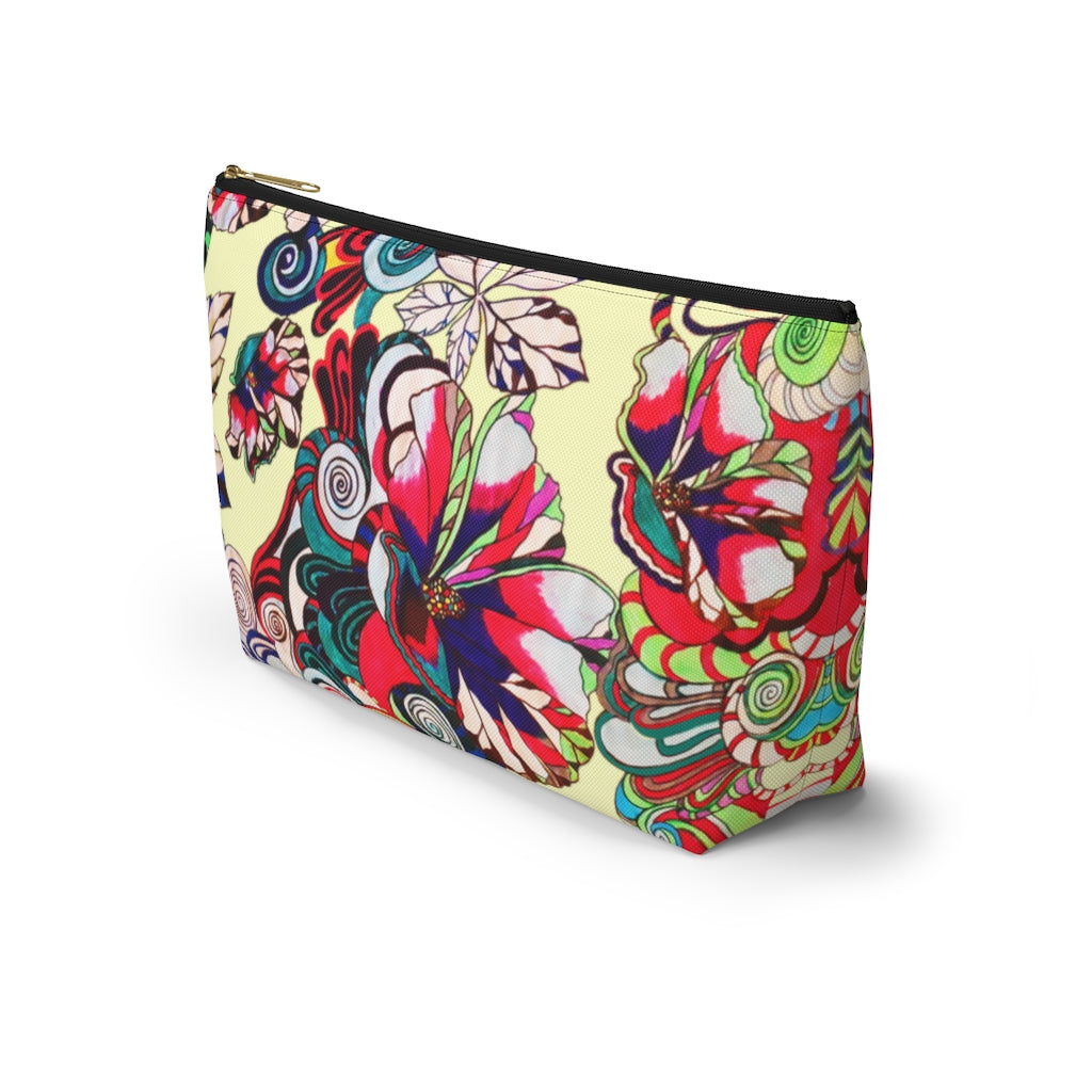 Floral Pop Cream Accessory Pouch