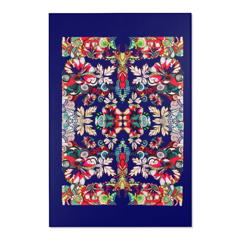 Artsy Floral Pop Royal Ink Rug