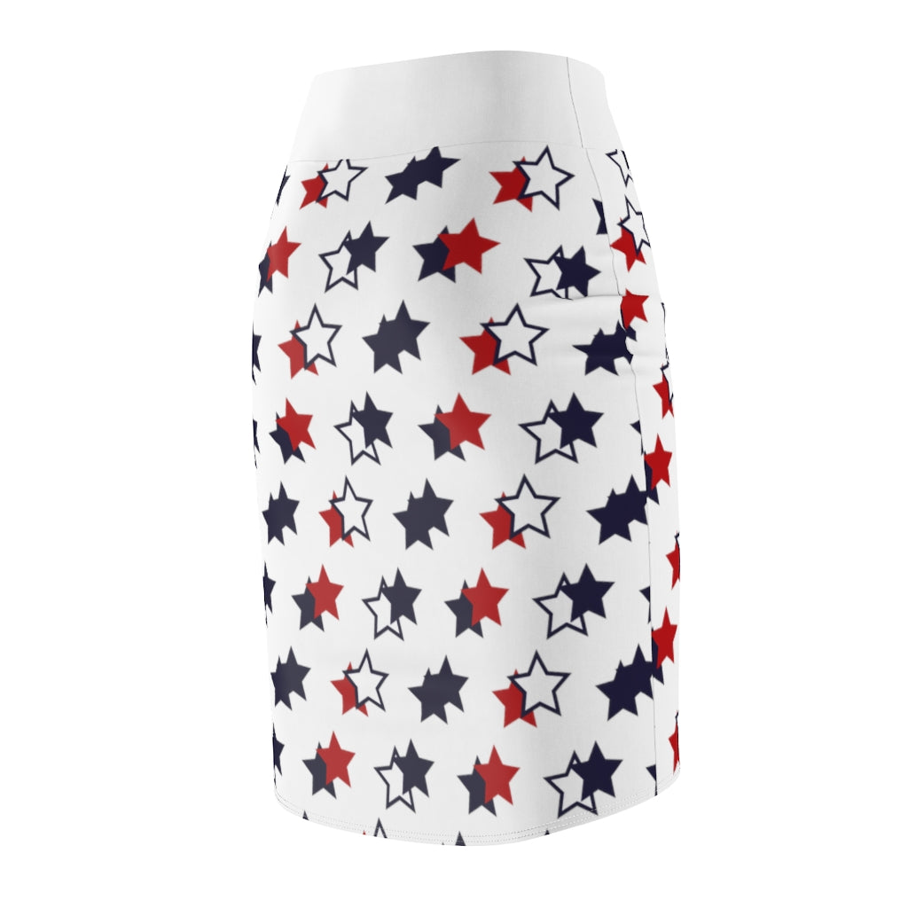 AOP Starry White Pencil Skirt