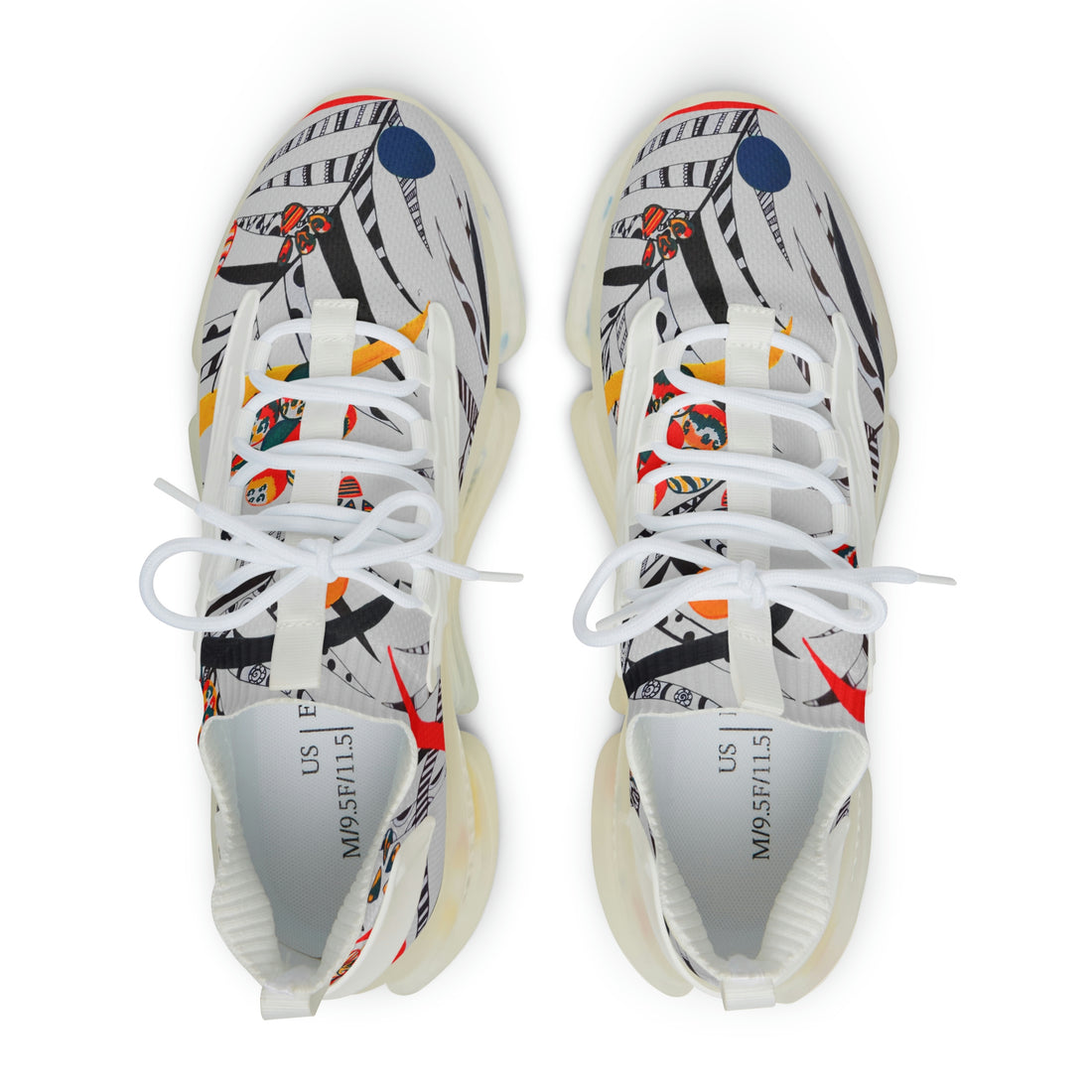 slate grey animal and floral print men's mesh knit sneakers