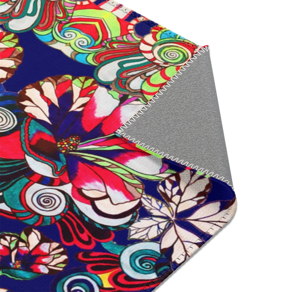 Artsy Floral Pop Royal Ink Rug