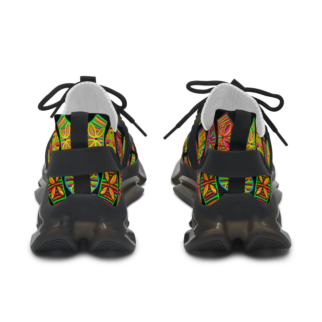 Black Deco Print OTT Women's Mesh Knit Sneakers