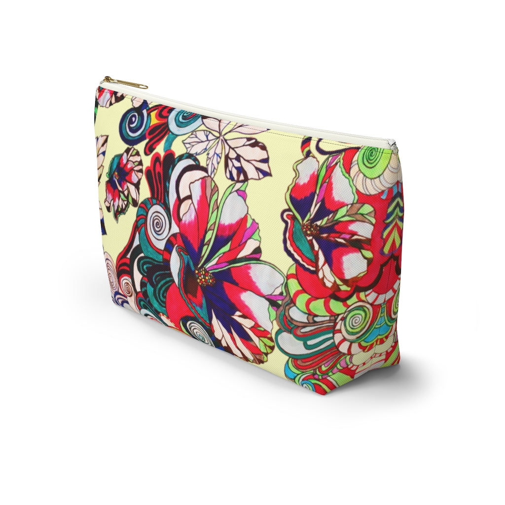 Floral Pop Cream Accessory Pouch