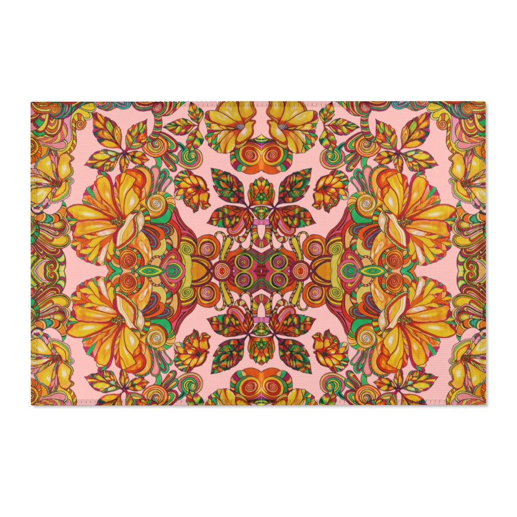 Artsy Floral Blush Area Rug