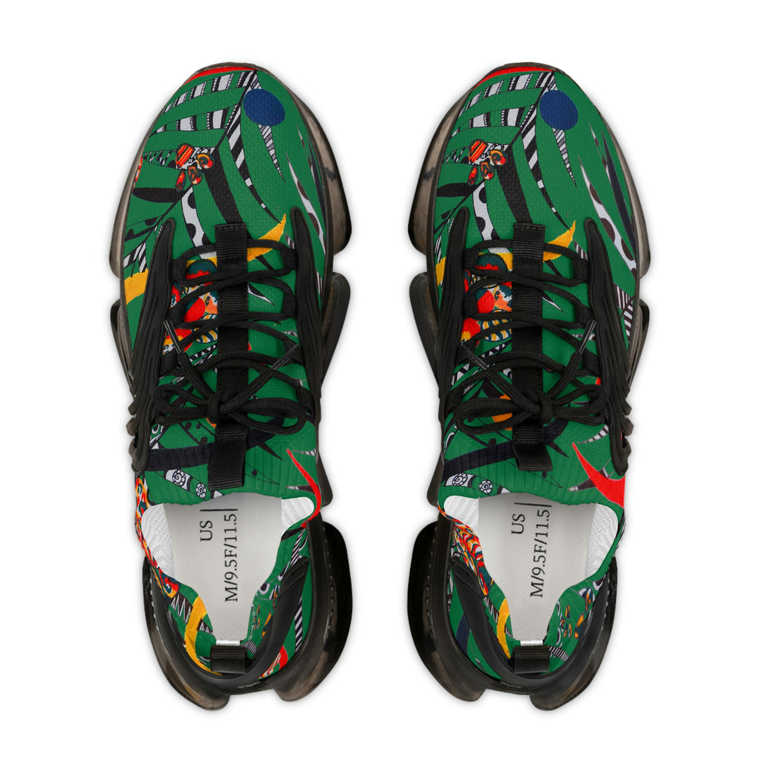 emerald men's floral and animal print mesh knit sneakers