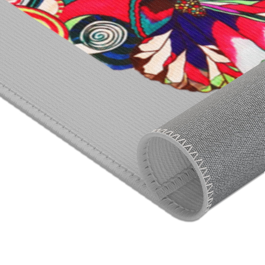 Artsy Floral Pop Slate Area Rug