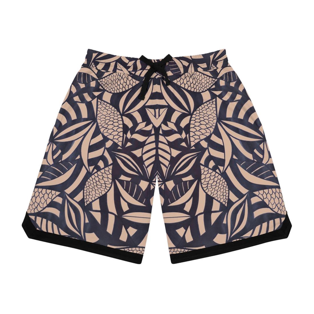 nude tropical print basketball shorts