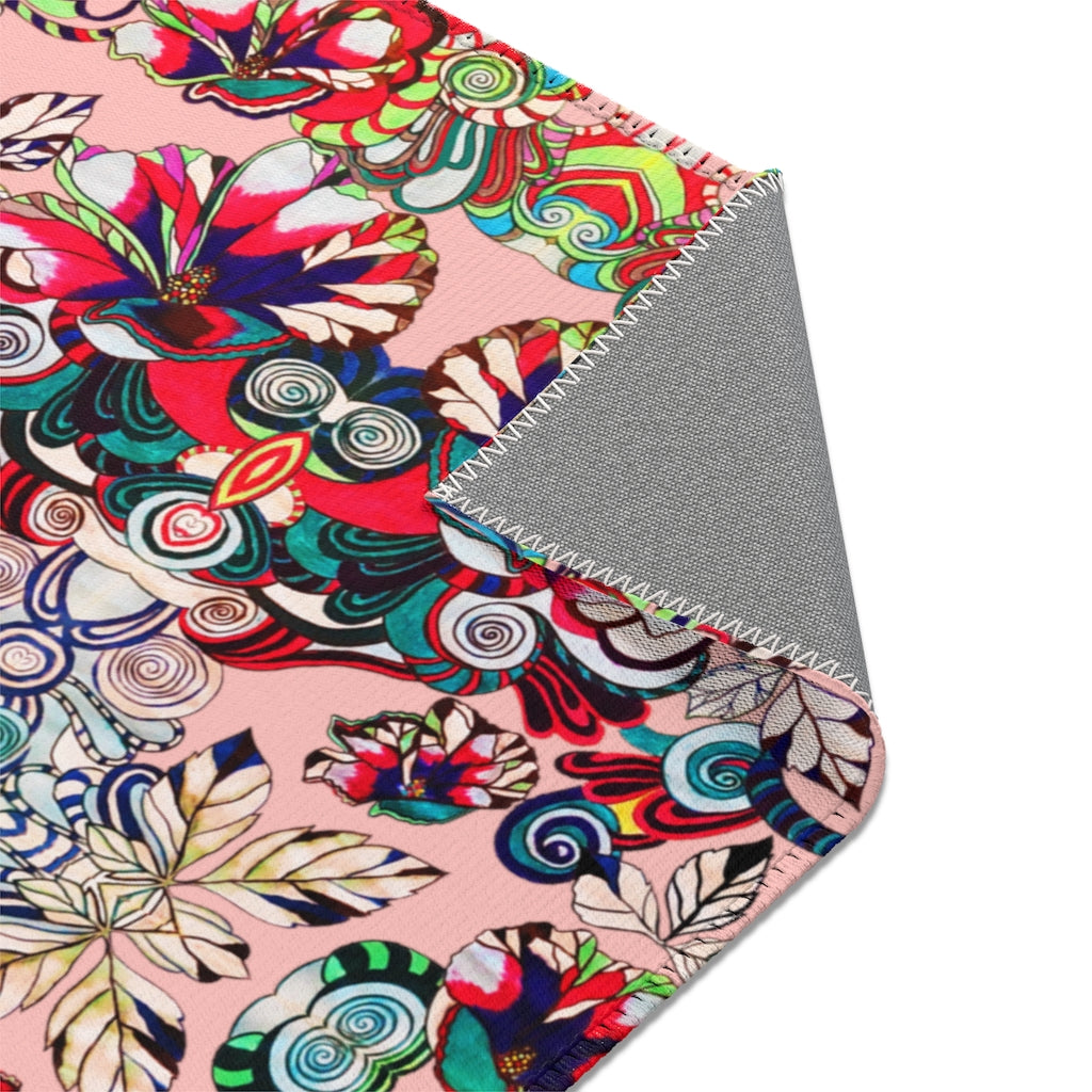 Artsy Floral Pop Blush Area Rug