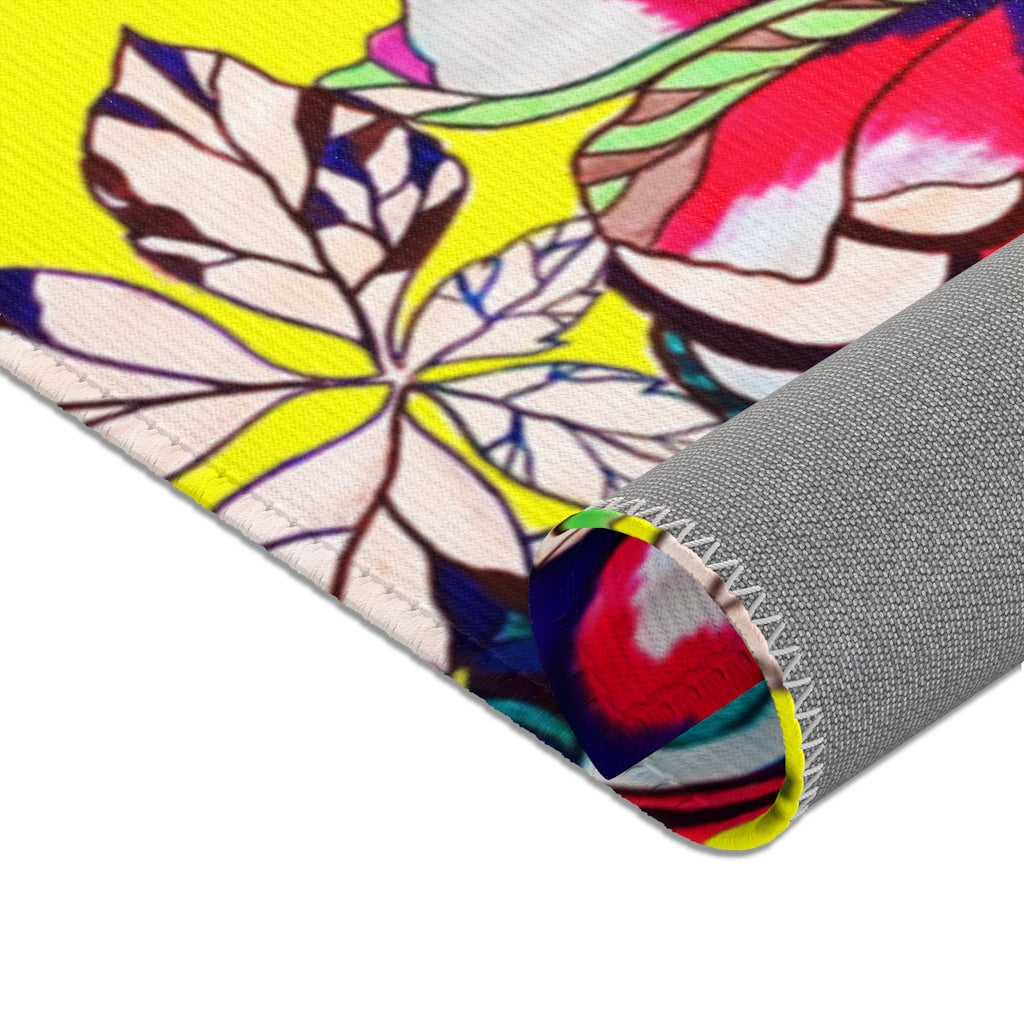 Artsy Floral Pop Canary Area Rug