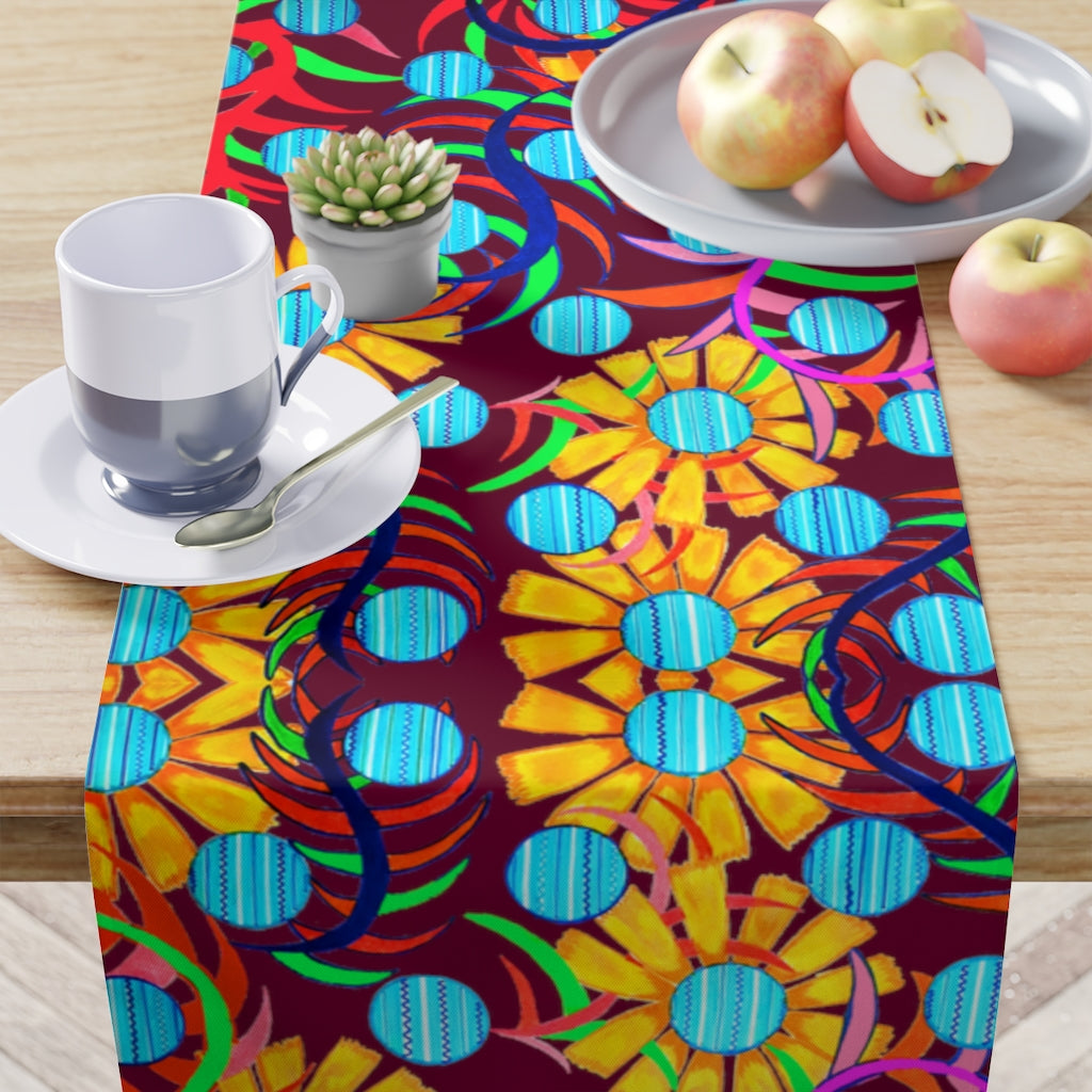 Sunflower Marsala Table Runner