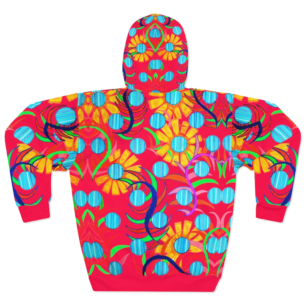 Unisex Sunflower Pullover Crimson Hoodie
