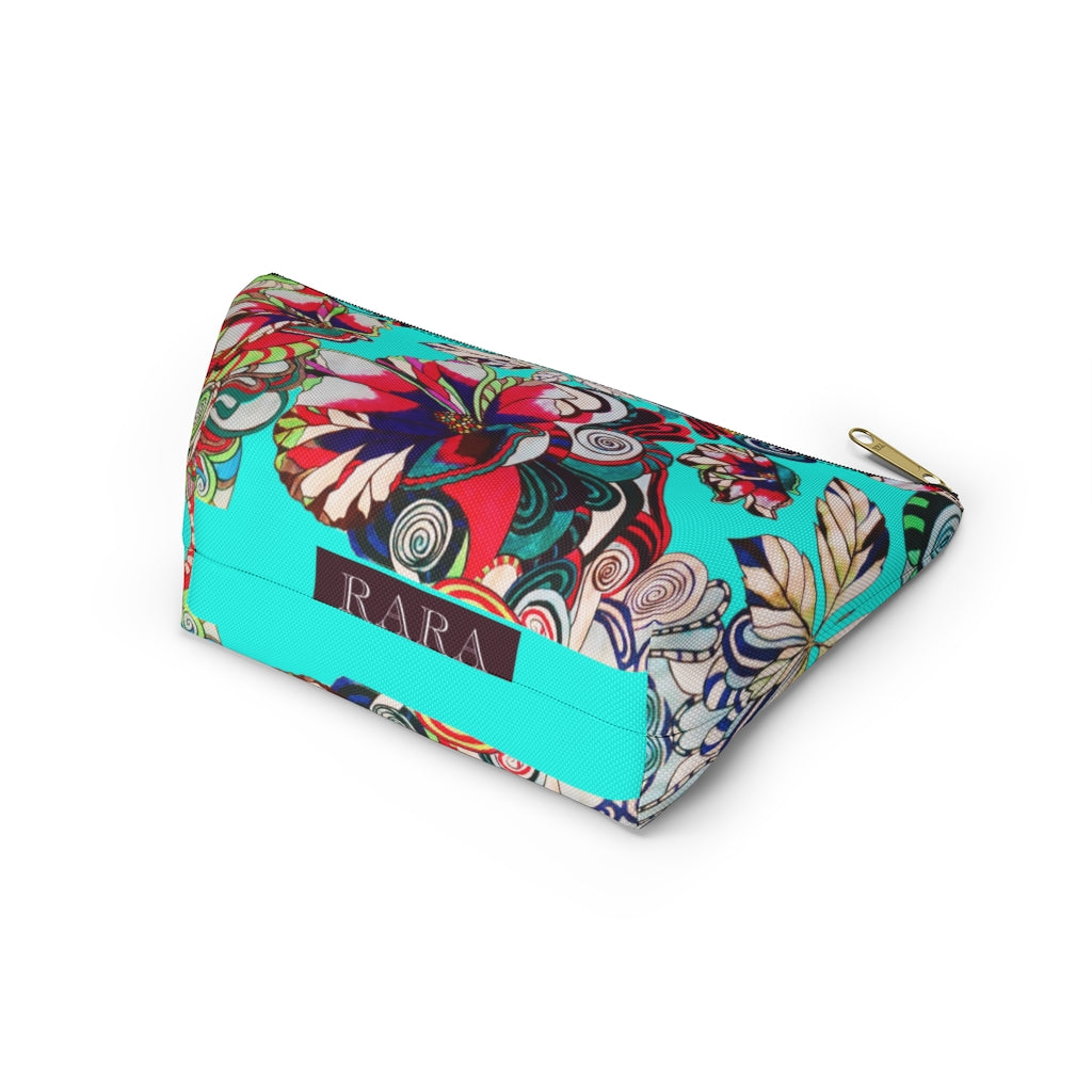 Artsy Floral Pop Cyan Accessory Pouch