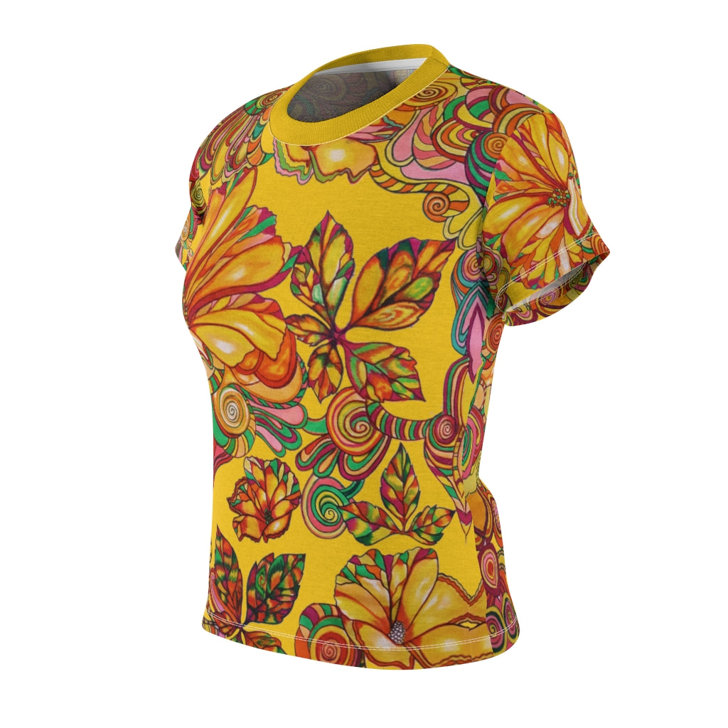 Artsy Floral Yellow AOP T-Shirt