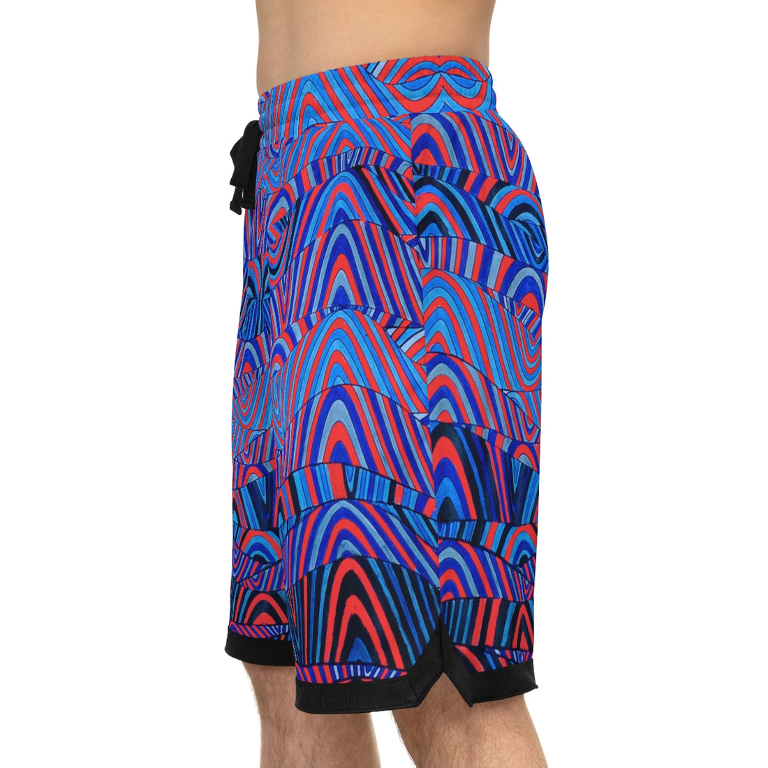 Vermillion Sonic Basketball Rib Shorts (AOP)