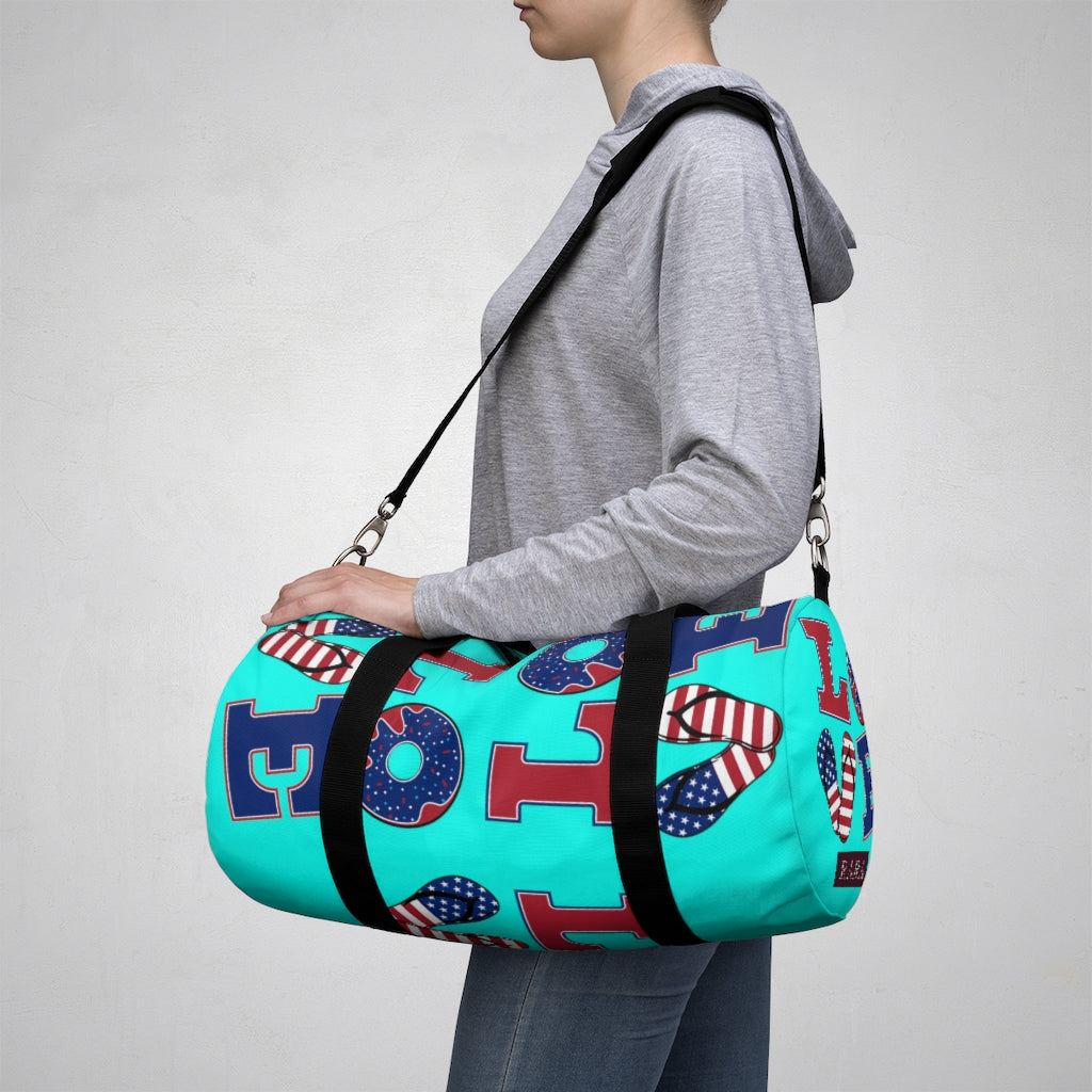 American Love Cyan Duffel Bag