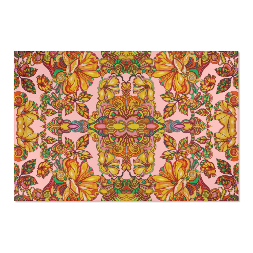 Artsy Floral Blush Area Rug