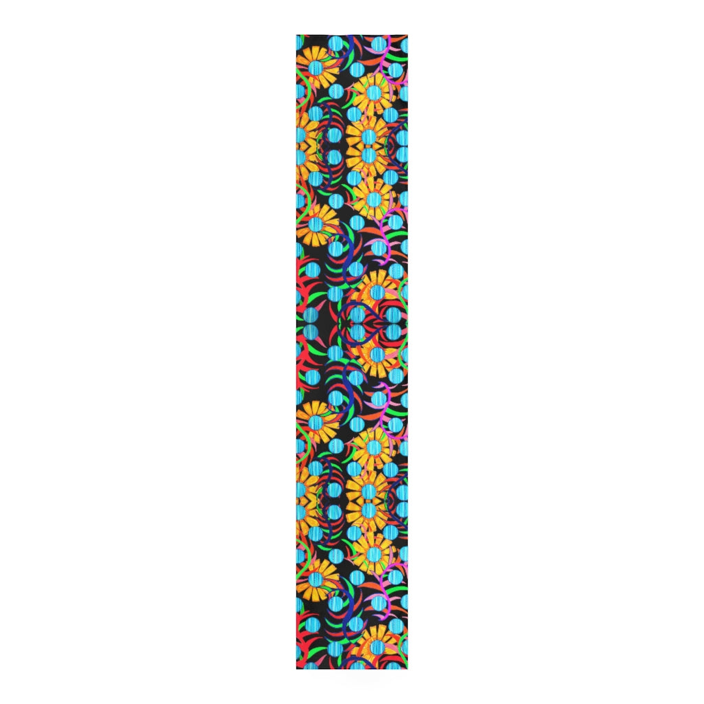 Sunflower Black Table Runner